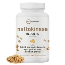 Micro Ingredients Nattokinase 10,000 FU Per Serving 240 Count (Pack of 1)