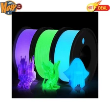 3D Printer Filament PLA Glow in The Dark 1.75mm 3-D Printing Materials 3 Colors