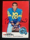 Roman Gabriel Autographed 1969 Topps Football Card #125 LA Rams 1969 MVP