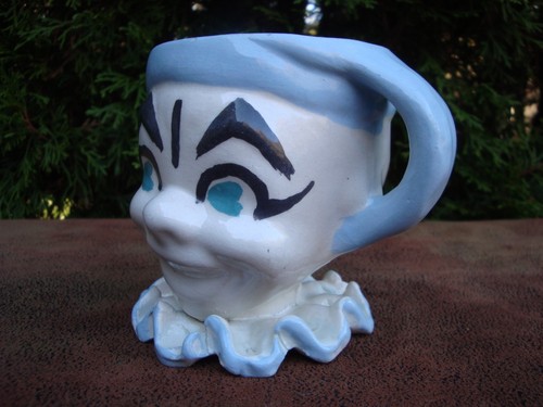 Taza de payaso azul y blanco vintage única para niños - Imagen 3 de 12