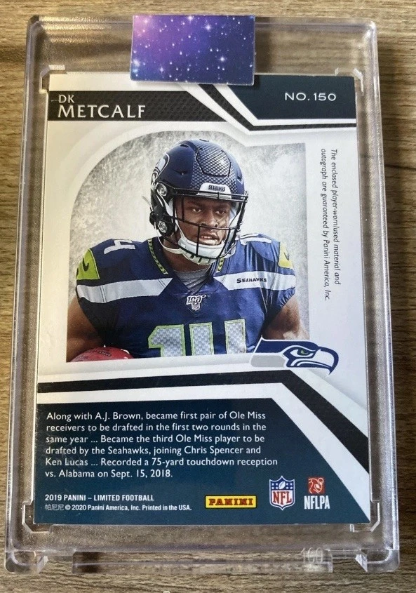 2019 Panini Ltd DK METCALF RPA #150 SP (SSP Variation) RC ON CARD AUTO  COWBOYS - Image 2 of 2