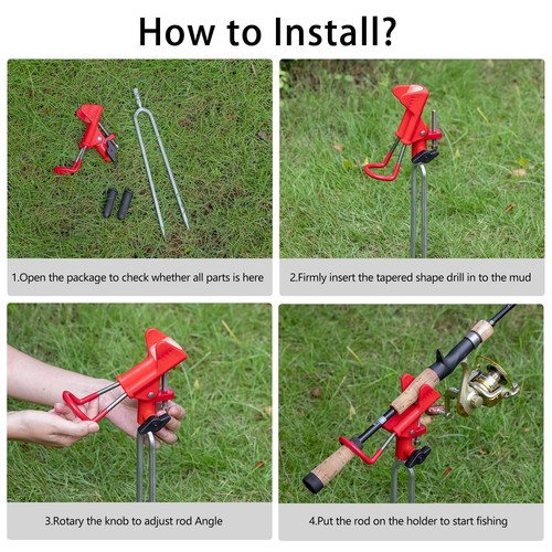 Fishing Rod Holders for Bank Fishing Pole Holders for Ground 360 Adjustable B... - Picture 5 of 6