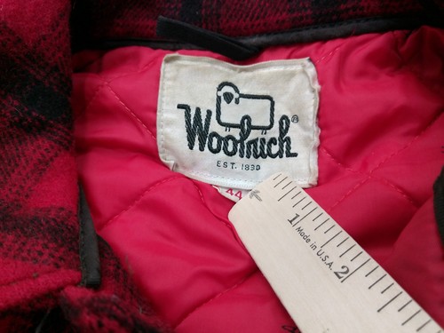 Vintage Woolrich Mackinaw Jacket Men’s 44 Red 70s Buffalo Plaid Wool Hunting - Picture 3 of 9