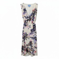 Simply Vera Wang Women's Sleeveless Floral Lined Wrap Vneck Dress Small NWT $68