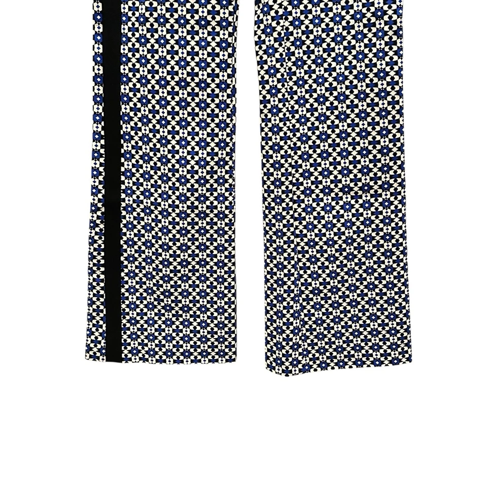 Maeve Anthropologie Pull On Bootcut Pants Geometric Womens Size Small Blue Motif - Image 3 of 4