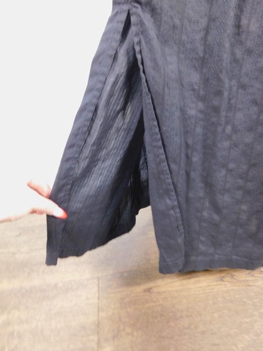 Maxi abito donna corpetto smocked grande nero cravatta spalline tasche prendisole - Foto 2 di 11