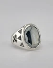 Vintage Fred Harvey Style Sterling Silver Hematite Stamped Arrow Ring
