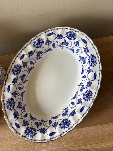 Spode Blue Colonel Kaffeekanne, Sahne & Zucker + ovale Gemüseschale - Bild 19 von 19