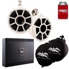 Wet Sounds White REV 10 Swivel Clamp Tower Speakers with Wet Sounds Amp