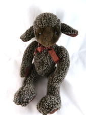 Vintage RUSS Li'l Trubble Brown Sherpa Lamb Sheep 15" Plush Stuffed Toy Animal