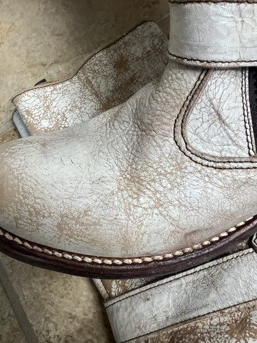 New Bed Stu Women's Antiqued Rustic Leather Tan Hustle Moto Boots Buckle Zip 6.5 - Picture 8 of 10