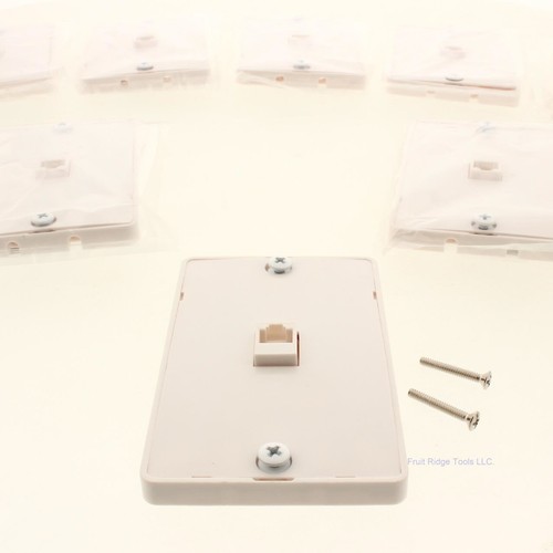 GC Electronics White Quick Mount Telephone Jack 4-Conductor Wall Jack 10pcs - Zdjęcie 2 z 4