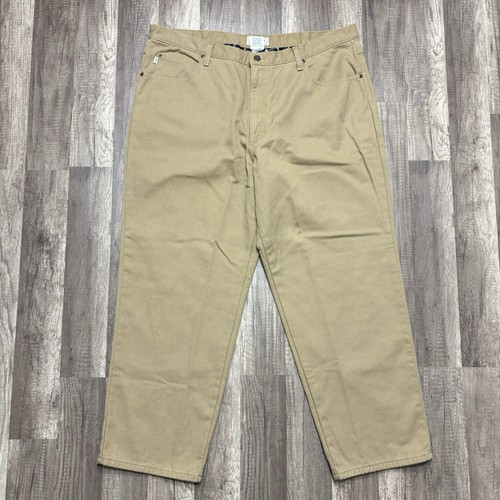 LL Bean Flannel Lined Pants Mens 42x29 Relaxed Twill Canvas Outdoor Utility - Foto 2 di 14