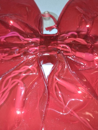 Vintage Christmas Bows Lighted Window Decor Red Plastic MCM - Picture 10 of 11