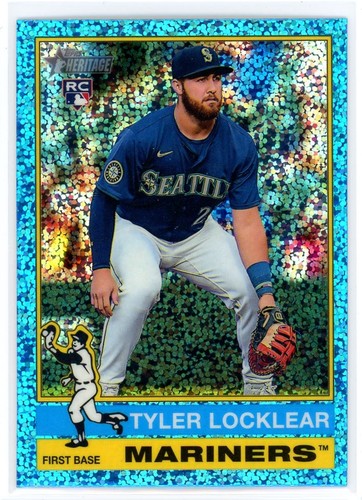 2025 Topps Heritage Blue Sparkle Tyler Locklear RC Seattle Mariners #447