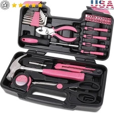 39 Piece Household Tool Set Toolbox Essential Tools Home Repairs DIY Crafts New