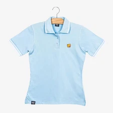 Milk Mocha Bear: Mocha Polo Shirt - Light Blue / Women / L