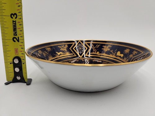 Rare Antiq Royal Vienna Porcelain Cobalt Blue Bowl Gilded Painted Enamel Flowers - Picture 4 of 24