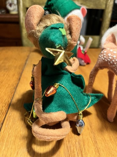 Annalee Weihnachten (3er Set) 2 Mäuse 1 Rentier skurril Sammlerstück Heiterkeit - Bild 7 von 16