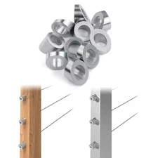 Muzata 10 Pack 3/8" ID Cable Railing Angle Washer 25 30 3/8 Inch, Sliver T316 