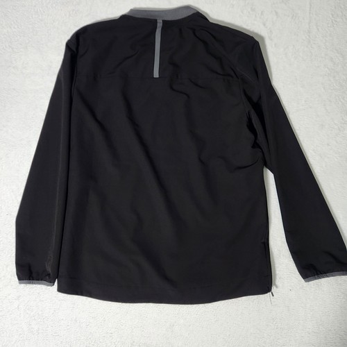 PGA TOUR Men's Medium Black V-Neck Mesh Lined L/S Pullover Golf Windbreaker - Picture 8 of 8