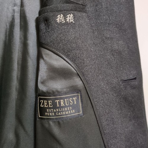 Hermoso Abrigo Balmacaan, Negro, 100% Cachemira, Lujo, Hiyoku A Medida, Para Hombre L - Imagen 13 de 14