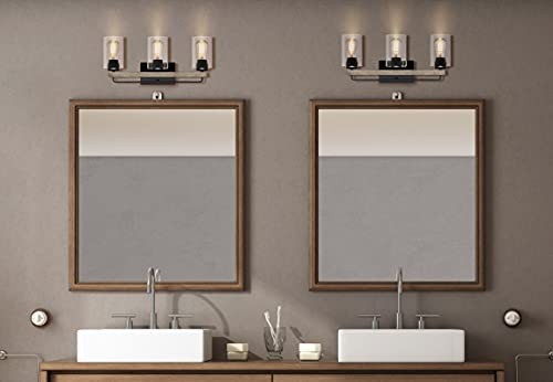 Amos Modern Farmhouse 3-Light Vanity Light Fixture, Industrial Wall Sconce - Picture 5 of 7