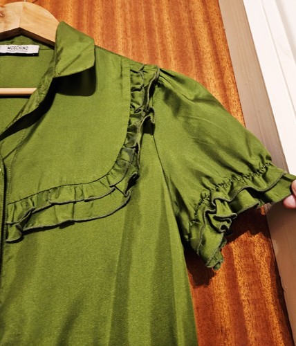 Moschino Cheap And Chic Vintage 90's Frill Green Blouse - Picture 3 of 13