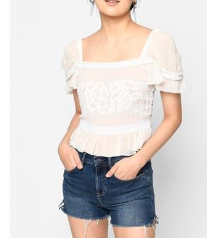 Nicole Miller Damen Seidenbluse elfenbeinfarben verziert, XL - Bild 1 von 1