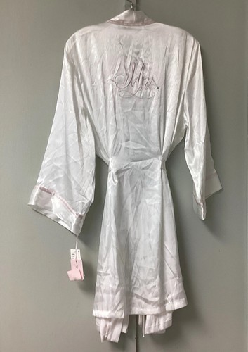 Linea Donatella Women's Wrap Robe Size XL Sateen Mrs. Tie Ivory Long Sleeve New - Picture 13 of 22