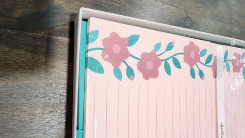 Hallmark Scatola Stazionaria Vintage Rosa Fiori Acqua Nuova - Foto 5 di 11