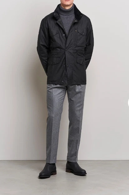 Black ~ BARBOUR SAPPER Men's WAX Jacket MSRP $485 British Heritage image 4