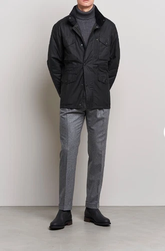 Black ~ BARBOUR SAPPER Men's WAX Jacket MSRP $485 British Heritage image 4