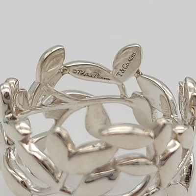 Tiffany Paloma Picasso オリーブ リング 10 Tiffany & Co. Sterling Silver Paloma Picasso Wide Olive Leaf