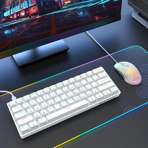 DIERYA 60% Mechanische Tastatur, DK61se Wired Gaming Red Switch, Weiß - Bild 7 von 7