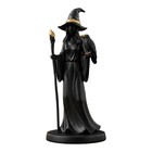 Black Gold Staff Witch Sculpture– 7.87" Gothic Halloween Resin Figurine