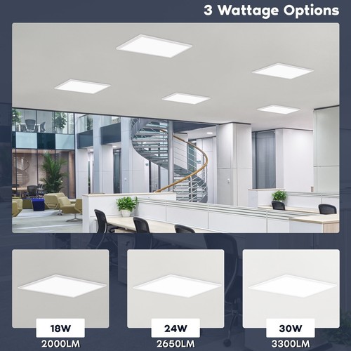 LUXRITE 1x2 Surface Mount Panel Light 5CCT Dimmable Up to 3300LM 18/24/30W 4PK - Picture 3 of 7