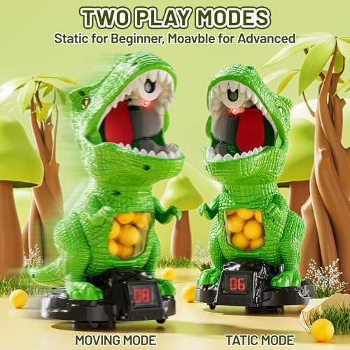 Dinosaur Shooting Toys for Kids 3-5 Years, Movable Target 2 Popper Guns - Picture 7 of 7