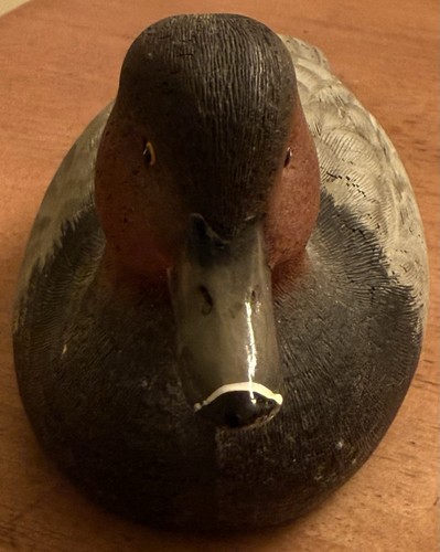 "Señuelo de resina de pato Drake cabeza roja tallado y pintado firmado por Sappenfield de colección 6,5""" - Imagen 2 de 10