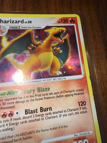 2007 Pokemon Holo Charizard LV.55 - Meraviglie Segrete 3/132 ~ HOLO SANGUINA CON VORTICE! - Foto 10 di 14