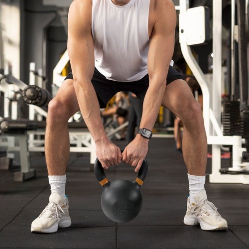 Gusseisen Kettlebell 60 Pfund robust Krafttraining Fitnessgerät Griff neu - Bild 8 von 82