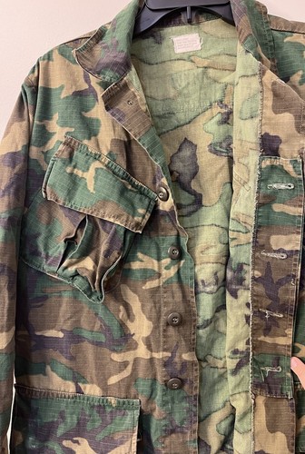 Vietnamkrieg 1970 US ERDL Camo Combat Coat Jungle Jacket Small Short - Bild 8 von 12