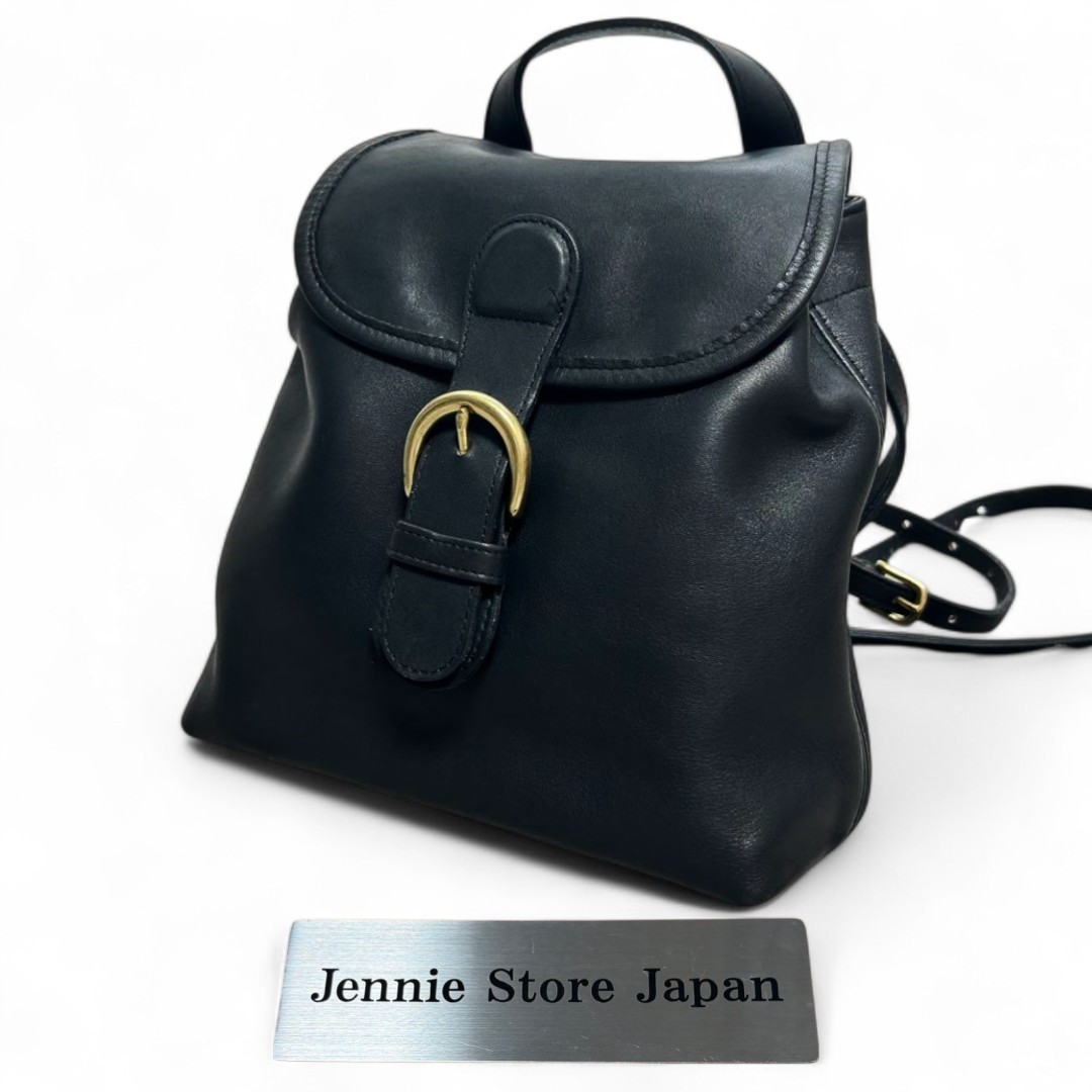 Vintage COACH 4152 Mini Backpack in Black Leather Drawstring USA Import Japan