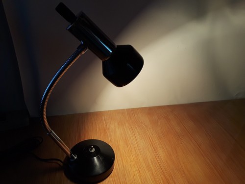 Vintage Desk Lamp Black & Chrome Flexable Gooseneck 40w New Bulb Included - Picture 16 of 19