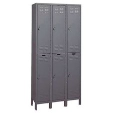 Wardrobe Locker, 36 In W, 12 In D, 78 In H, (2) Tier, (3) Wide, Dark Gray, 4Vff9