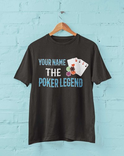 Personalisiertes Poker-T-Shirt – individueller Name lustiges Geschenk für Kartenspieler UK - Bild 7 von 16