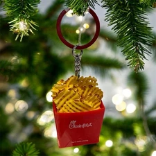 2025 Waffle Fry Keychain Chick Fil A Christmas Limited CFA Chicken Fast Food
