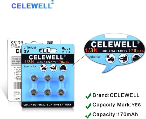6er Pack DL1/3N CR1/3N 3V Lithium Batterie 170mAh【7 Jahre Garantie】 CR1/3N-6-1 - Bild 3 von 5