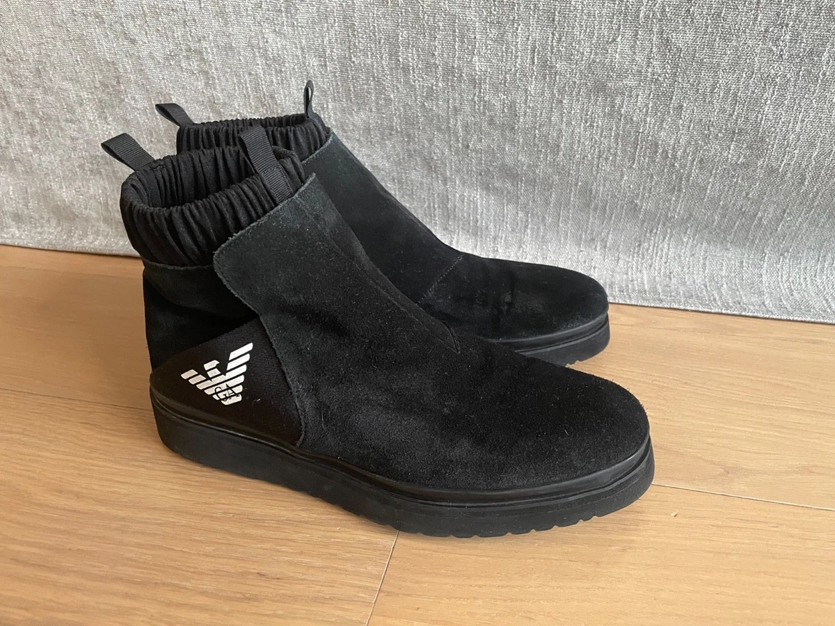 Emporio Armani Black Ankle Boots for Men for Sale | Shop New