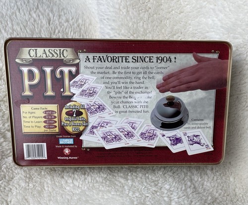 Klassisches PIT Corner the Market Kartenspiel mit Glocke in Blechdose, Parker Brothers - Bild 2 von 4